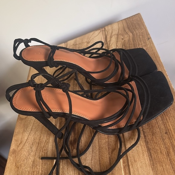Nina Black Strappy Heeled Sandals - Picture 2 of 10